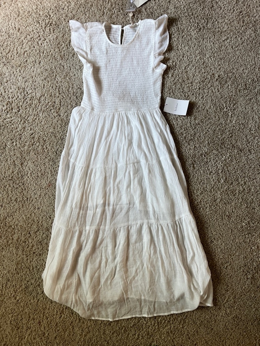 Bohme White Ruffled Sleeve Maxi Dress - Classic Summer Style